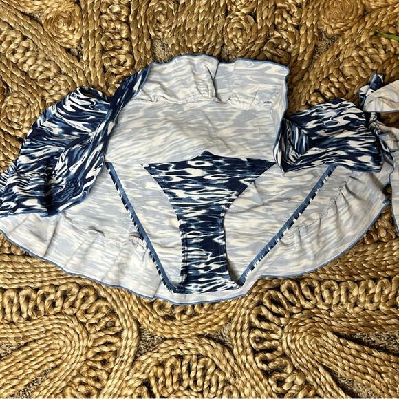 Smart &‎ Sexy Swim Skirt Ruffle Tie Blue Abstract Swimsuit Bottoms XL - Picture 4 of 7